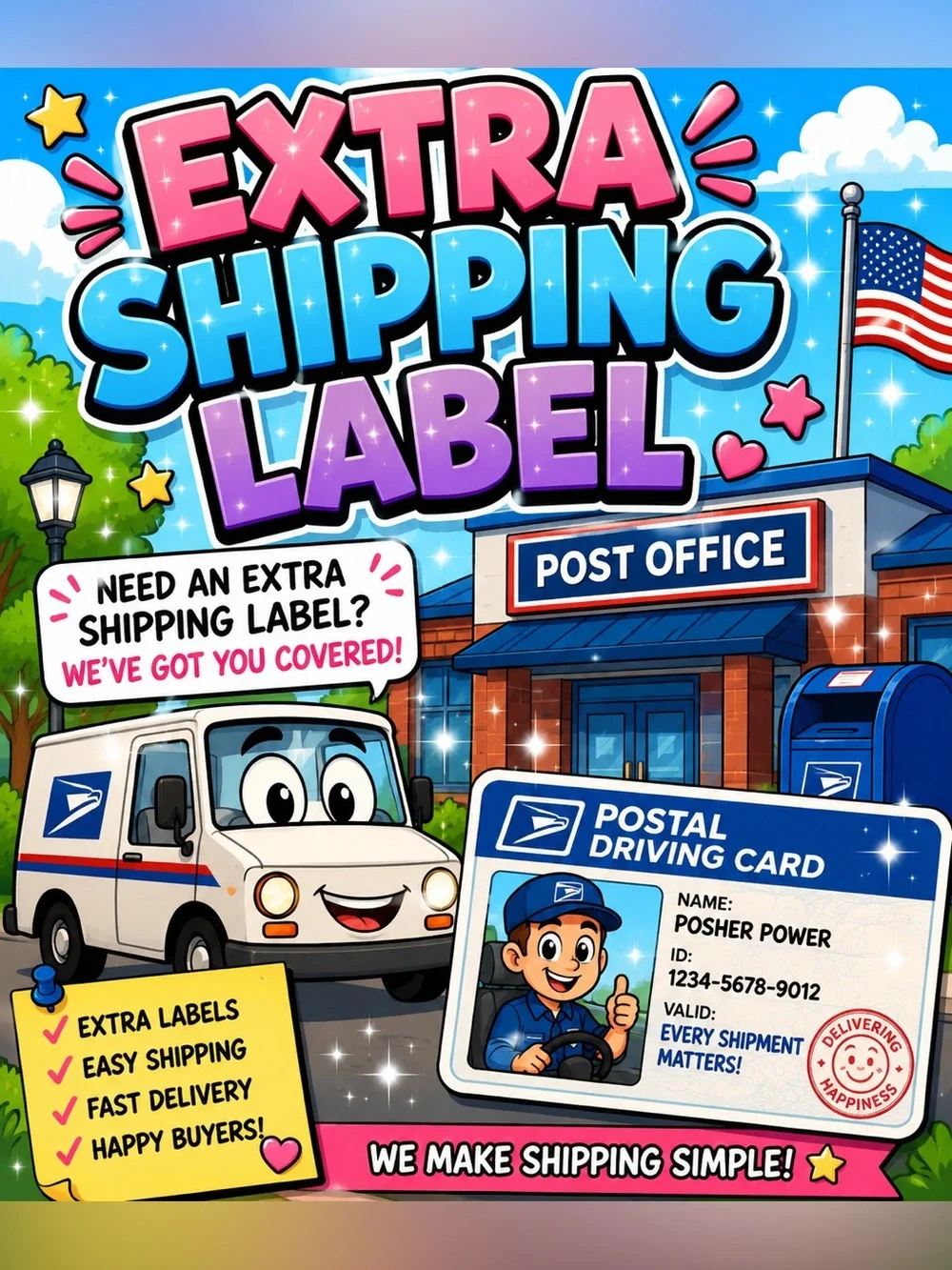 $3 Extra Shipping Label